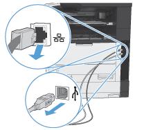 2. Koppla loss USB- och nätverkskabeln. 3.