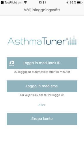 2 Komma igång med AsthmaTuner appen AsthmaTuner Smartphone applikationen fungerar på ios från version 9 och uppåt och med iphone modell 5 och uppåt samt för Android version 6 och uppåt. 2.
