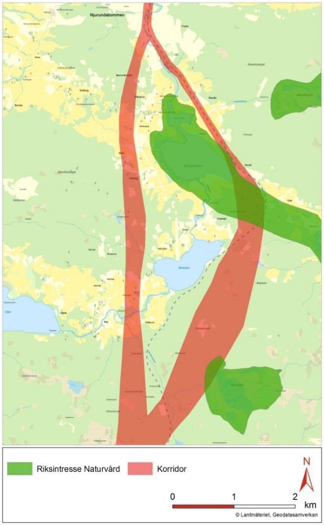 4.6. Riksintressen och Natura 2000 Utredningsområdet ligger i sin helhet inom utpekat riksintresseområde för kommunikationer enligt 3 kap. 8 miljöbalken.