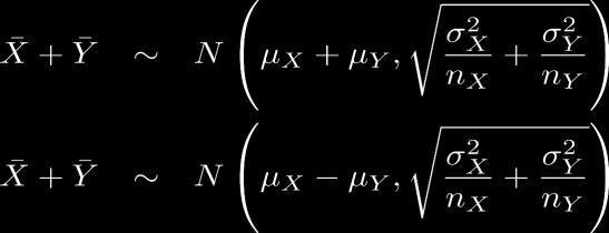 Summa och differens av medelvärden o Vi har sett att medelvärdet av flera normalfördelade slumpvariabler (med samma väntevärde μ och samma standardavvikelse σ) också är