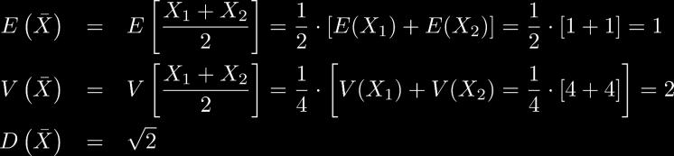 Summa och differens av medelvärden Exempel: De oberoende s.v. X och X är båda N(, ).
