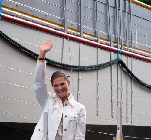 Foto: Bengt Rundquist Kronprinsessan Victoria förrättade dopet av Briggen Tre Kronor som byggdes på Skeppsholmen.