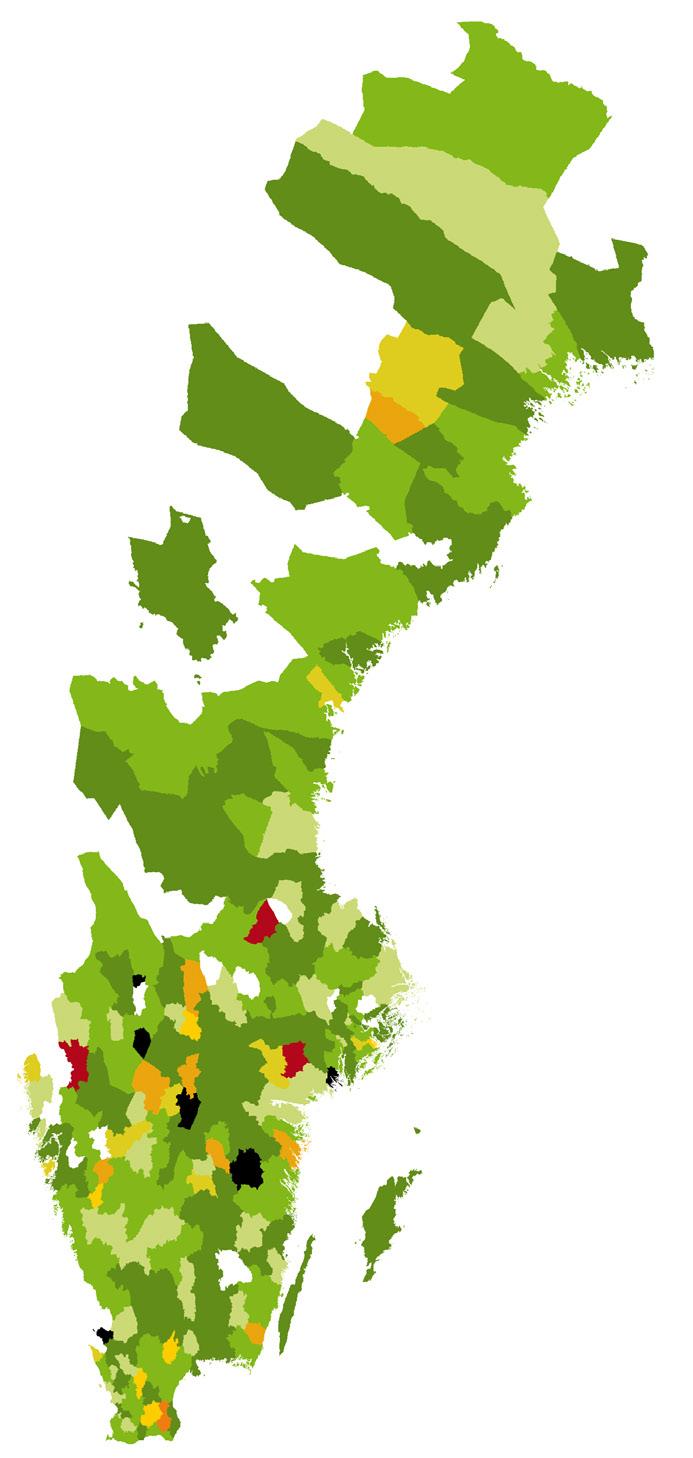 Andel i jobb eller annan lösning inom 12 månader efter sista anställningsdag, helåret 2018, efter län.