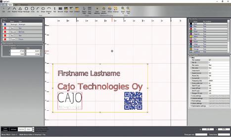 SOFTWARE CAJOMARK CajoMark är den lättanvända programvaran för drift av Cajo lasermärkningsmaskiner i produktionsmiljö.