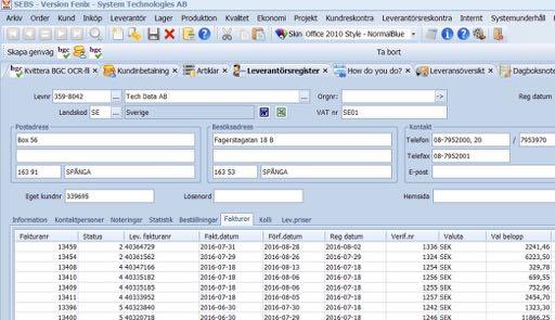 LEVERANTÖRSREGISTRET I levervantörsregistret, under