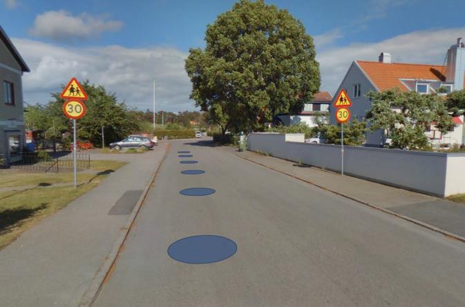 Samhällsbyggnadskontoret Tjänsteskrivelse 13(27) F. Separat gång- och cykelbana 4,0 m på östra sidan och behålla trottoaren orörd på västra sidan (kostnadsberäknat till 4 590 tkr) G.