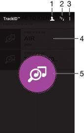 Identifiera musik med TrackID Använd musikigenkänningstjänsten TrackID för att identifiera en låt som du hör spelas upp i din omgivning.