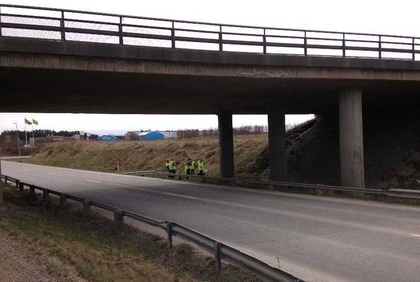 Under den befintliga bron över Säveån finns en gräsbevuxen strandpassage mellan bron och ån. Den är möjlig att använda även för större djur och människor.