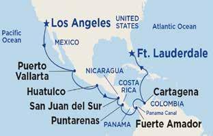 Kryssning med Princess Cruises genom Panamakanalen Los Angeles till Fort Lauderdale PRELIMINÄRA FLYGTIDER DAG FLYG TIDER FLYGTID 28 feb Arlanda - Los Angeles 09:50-12:20 11 tim 30 min 15 mars Miami -