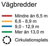 Mellan Härlöv och Karpalund är vägen ca 9 m bred och har målade cykelfält. Vägens profilstandard varierar. På flera ställen finns profilsvackor som helt döljer mötande fordon.