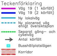 4 Studerade alternativ Delen Kristianstad - Karpalund Exempel på väglinje, sträckindelning och sidovägnät i alternativ Ny