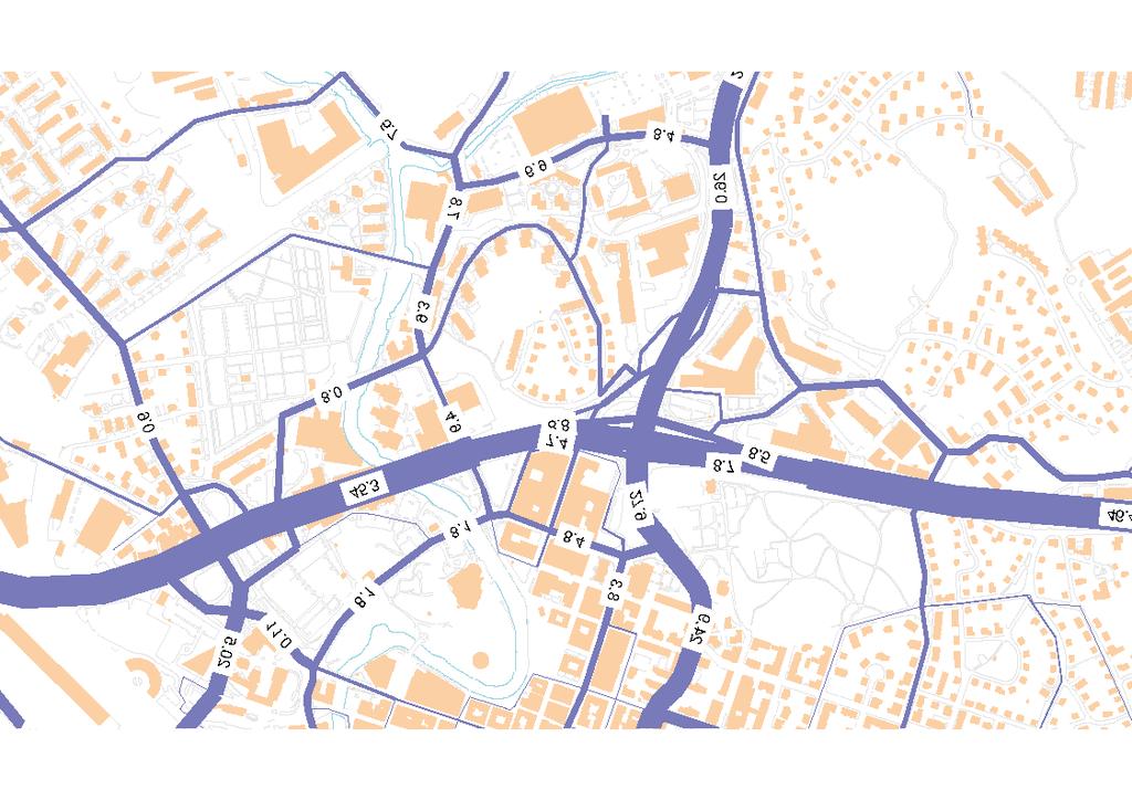 Väg 42 Sven Erikssonsgatan Fabriksgatan Arlagatan Varbergsvägen Söderleden Druveforsvägen Trandögatan Väg 41 Figur 10 Beräknade trafikmängder för år 2022 (tusental, f/vd, VADT) inklusive att