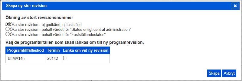 Skapa kopia Knappen Skapa kopia gör en kopia på det program som är öppen i programeditorn och det nya programmet får en temporär programkod (Pxxxxxxx).