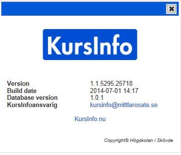 Genom att klicka på flikarna byter man systemdel (Kurs, Kurstillfälle, Program, Programtillfälle, Kurspaket, Rapporter och Administrera). Under respektive flik finns sökfunktionalitet samt ev.