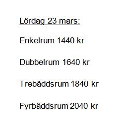 11. ANMÄLNINGSAVGIFT 625 kr för deltagare med 2 program, 425 kr för deltagare med 1 program. Vid efteranmälan ska dubbel avgift erläggas. Avgiften faktureras via betalfunktionen i IndTA.