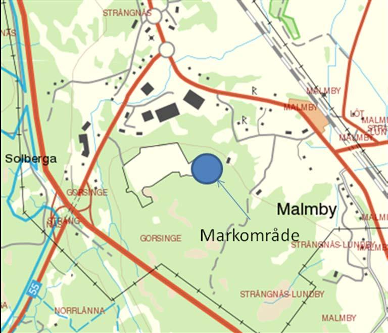 2/4 Figur 1. Översiktskarta Tillgängligheten till markområdet säkras genom att Malmbyvägen förlängs och knyts ihop mellan Gorsingeberget och Malmby.