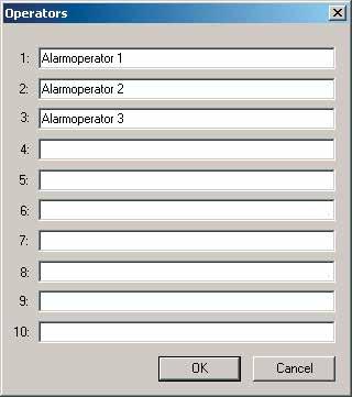 Steg 2 Skapa användare 1. Starta programmet. 2. När programmet startar blir man uppmanad att välja larmoperatör.