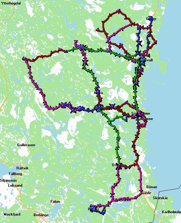 Transporter av övriga varor med samordnad varudistribution har beräknats och simulerats utefter samma princip som för samordnad distribution av livsmedel.