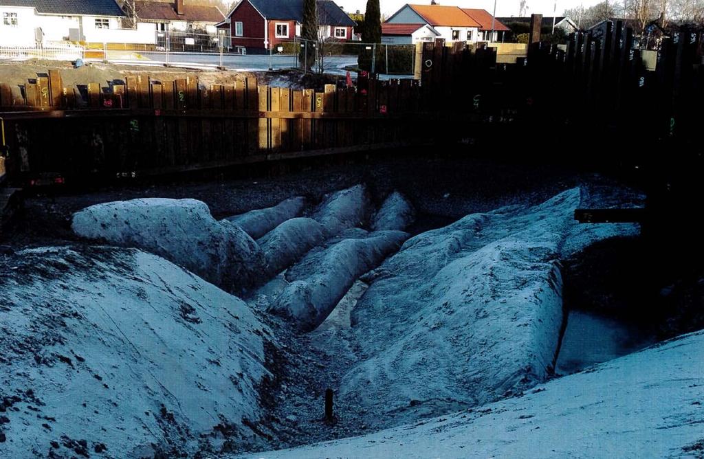 förväntat ren schaktvägg nåtts utanför sponten togs