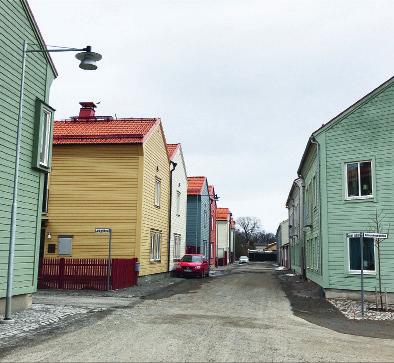Tomterna är små och effektivt utnyttjade, med möjlighet till såväl bostäder som verksamheter. FOTO: KJELL FORSHED, BRUNNBERG & FORSHED ARKITEKTKONTOR stadskärnan.