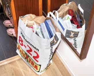 och Kattis. Sortering som tar mest plats: Plast och kartonger.