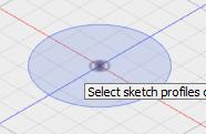 Fusion visar nu fönstret Extrude, vilket innehåller direkta uppmaningar om vad