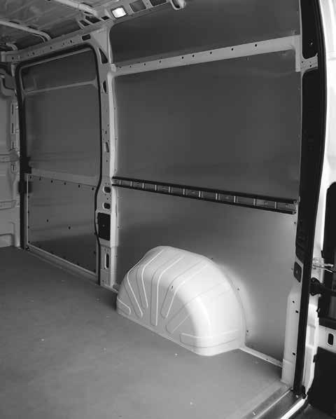 Ducato I Kastenwagen/Combi Verkleidung im Laderaum Kastenwagen verglast oder Kastenwagen Seitenwand- und Türverkleidungen halbhoch I Ab Fahrzeugboden bis Mitte Seitenwand (Unterkante Fenster) Inkl.
