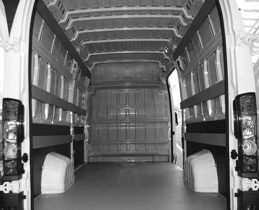 Ducato I Kastenwagen/Combi Rammschutz im Laderaum I Radkastenverkleidung Rammschutz im Laderaum LADERAUMLÄNGE IN CHF 2670 3120 3705 4070 Hartholzlatten I 100x19 mm I gehobelt FD 2001 M 1 Latte I