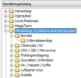 Det framgår inte alltid i profilen vid beställning vilka analyser [inom klamrarna] som besvaras av det externa laboratoriet, se exempel nedan, men samma svarsrutin gäller som tidigare.