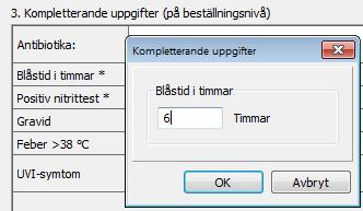 Denna kompletterande uppgift måste numera anges med ett exakt värde, ex 6 timmar (> eller < kan inte anges i