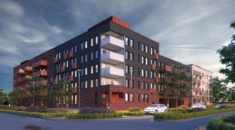 Projektstorlek: 95 lägenheter, 1-4 RoK,Total bostadsyta 4 833 kvm Hållbarhetsaspekter: Projekteras och uppförs enligt Miljöbyggnad Silver (SGBC).