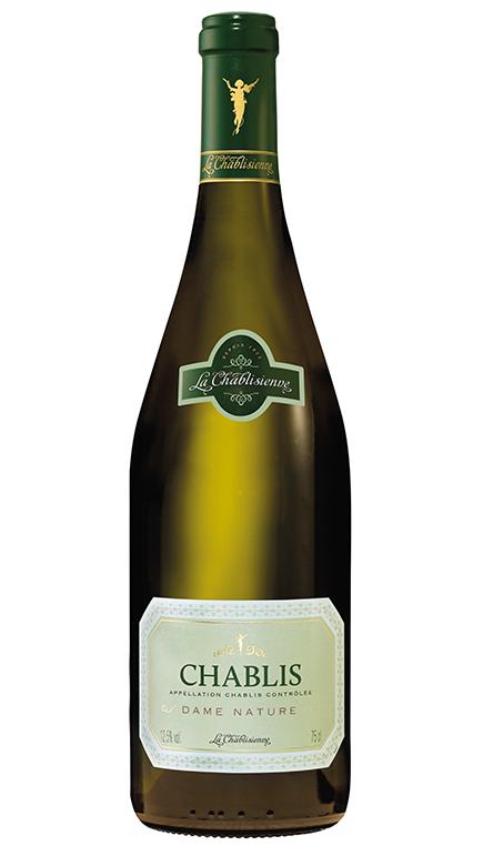 La Chablisienne Chablis Dame Nature 2015 Chablis, Frankrike Öppen och komplex doft av gräs och mineral. Frisk, fyllig smak av citrusfrukter och äpple. Lång, elegant eftersmak.