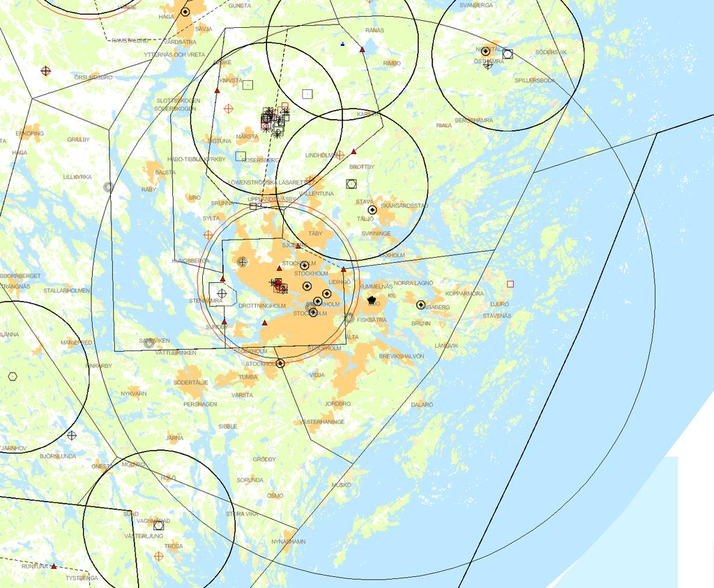 Del 2 Flyghinderanalys BERÖRDA FLYGPLATSER - Berörd flygplats är sakägare LUFTRUM Så här läser du denna del av analysen: Denna analys svarar bara på frågan om verket/masten/byggnadsverket hamnar inom