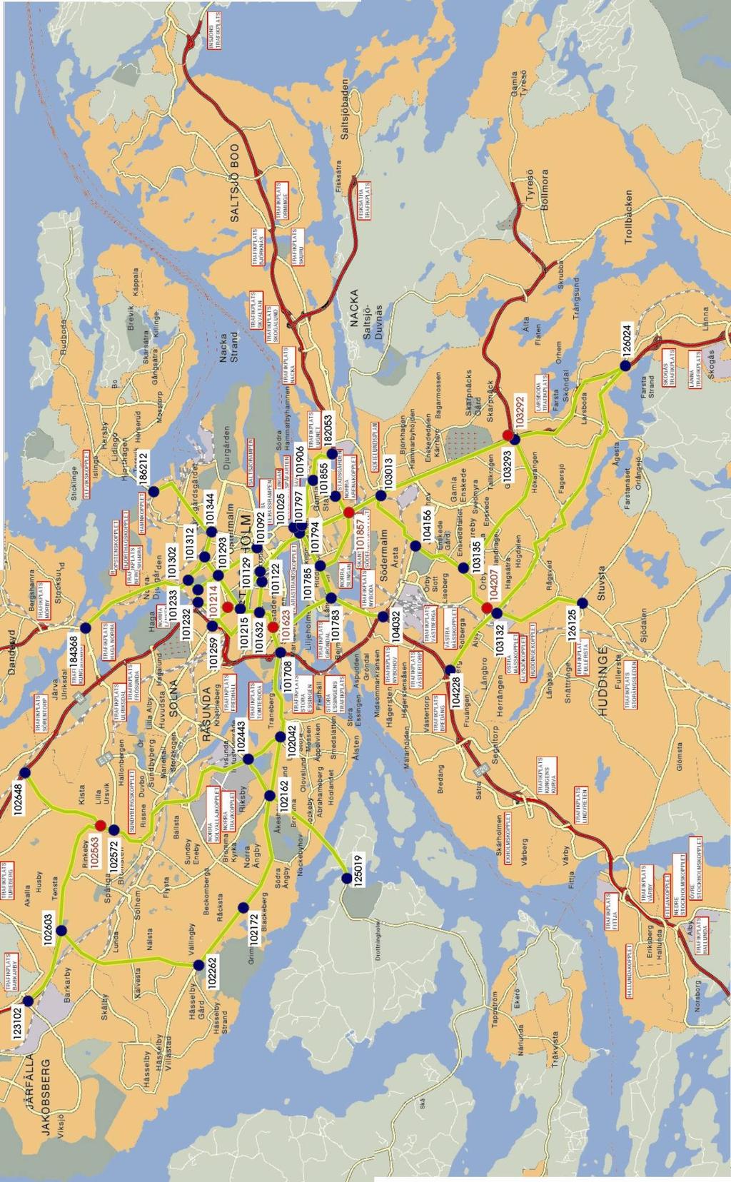 17 Bilaga: Stockholmskarta med restidssträckor Varje sträcka (länk)