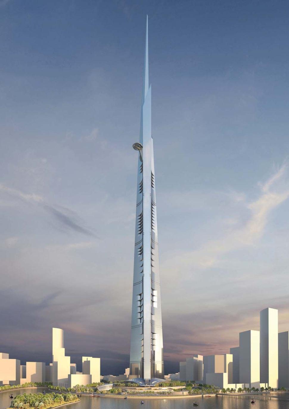 Kingdom tower Jeddah Saudiarabien Högst med 1600möh 220st borrpålar med