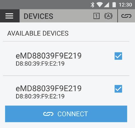4.2 Anslutning till e-motion Slå på båda hjulen med e-motion. Starta mobilitetsappen M25 för e-motion på din smarttelefon och aktivera Bluetooth-funktionen.
