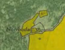 Beteshagarna låg bekvämt intill i skogen nära torpet. Totpplatsen rymde inledningsvis två samtidiga torpare vars hushåll kallades Norrboda 1 och Norrboda 2.