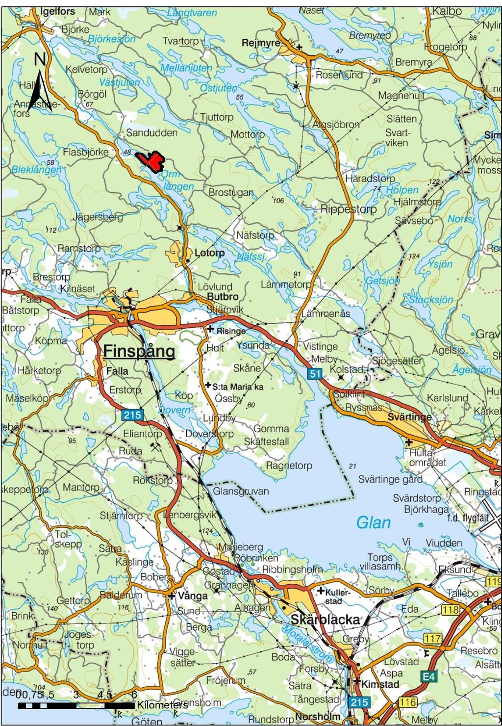 Se reservatsbeslutet. Karta 1. Översiktskarta, reservatets läge. Lantmäteriets geodatasamverkan.