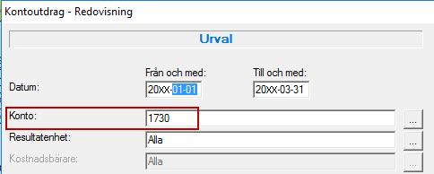 rapporten och jämför summan som står vid Totalt kvar att