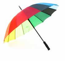 AD BRELLA STANDARDPARAPLYER 2023. Paraply Joy Färgglatt paraply i 16 paneler i regnbågens alla nyanser. Svart metallskaft och EVA-foamhandtag. Panelfärger och placering kan variera.