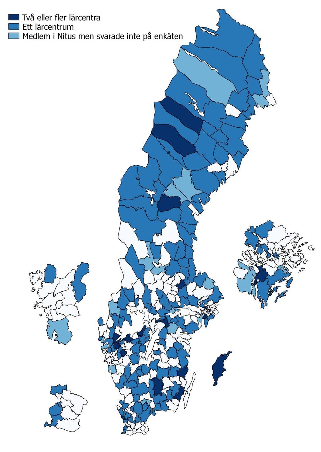 Förekomst 142 av de 229 kommunerna som svarade på enkäten, motsvarande 62