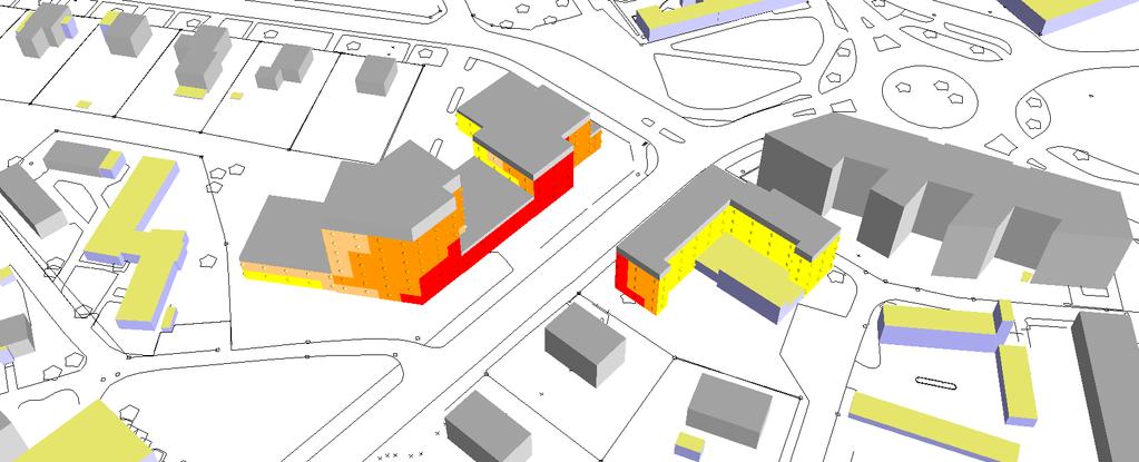 Elevation 2 < <= 2 Elev ation <=8 8< Elev ation <=8 8< TEGELVIKEN 2:4 M FL, KALMAR Trafikbullerutredning Situation trafik prognos år 2032 Maximala ljudnivåer vid fasader ÖVRIGT Kartan visar