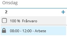 Sida 8 av 26 Klicka på aktuell dag i kalendern och välj Frånvaro.