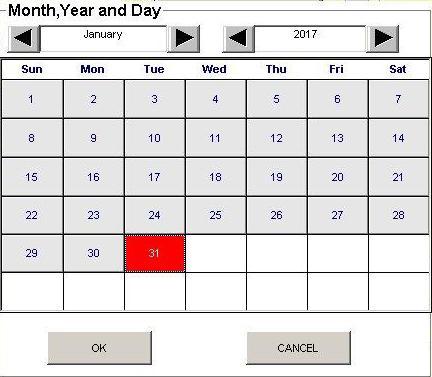 6. Klicka i fältet Expiration Date. Ett popupfönster med en kalender visas. Se figur 3. Figur 3. Popupkalender för utgångsdatum 7. Använd pilarna för att välja önskad månad och år. 8.