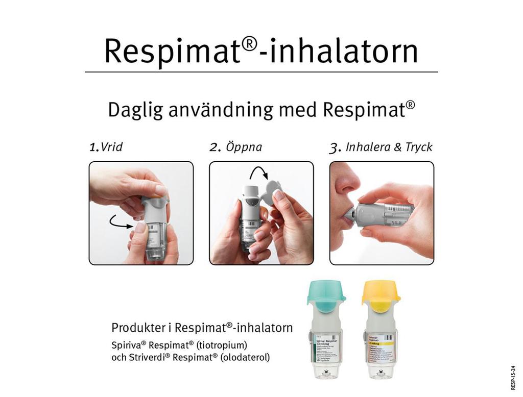 Respimat Spiriva, Striverdi, Spiolto 1 dos = 2 puffar Var