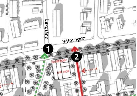 6.2 KORSNING BÖLEVÄGEN - LAXGRÄND Kommunen har gjort en trafikräkning i korsningen med Laxgränd och infarten till engelska skolan den 26 september 2016 mellan klockan 7:30 till 8:30.