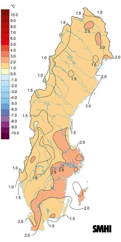 BI SYD Rapport januari-september 2018 för Blekinge län 8 Vädret i södra Sverige jan-sept 2018 Året inleddes med blött och milt januariväder.