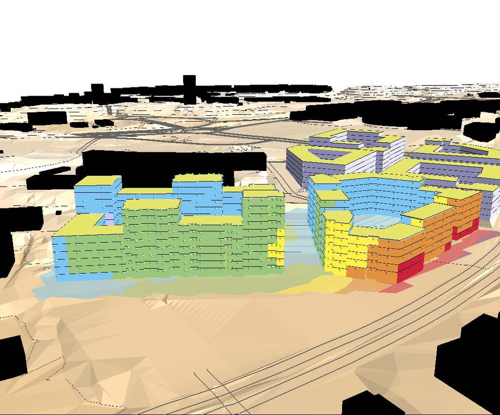 Vy från sydväst Vy från sydöst Trafikbuller Elevation in m <= 5 5< <= 10 10 < <= 15 15 < <= 20 20 < <= 25 25 < <= 30 30 < <= 35 35 < <= 40 40 < <= 45 45 < <= 50 50 < <= 55 55 < <= 60 60 < <= 65 65 <