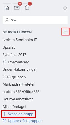 Skapa grupp På några sekunder kan du skapa en grupp för ett visst område. Sedan bjuder du in in medlemmar med några klick (utan att behöva kontakta en administratör). 1.