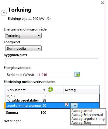 I bilden nedan isar ar du styr om en örig erksamhet ska ingå i karläggningen eller göras ett adrag för på energikortet som berörs.